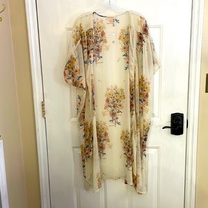 Band of gypsies sheer coverup, floral, size M/L